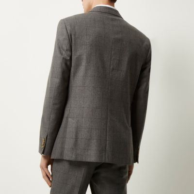 Grey check tailored blazer